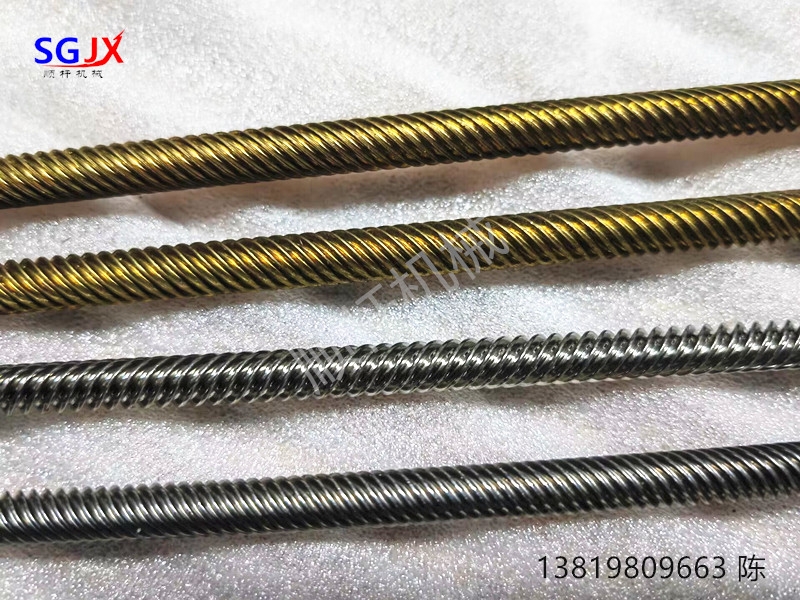鍍（dù）鋅發黑非標高強度梯形（xíng）絲杠牙條全螺紋（wén）多頭異形絲杆及螺母