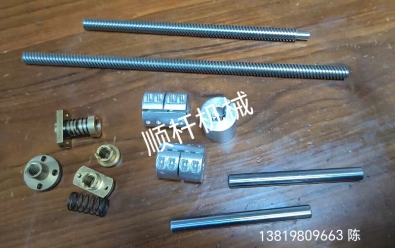 T5 T6 T8 T10 T12  3D打印機不鏽鋼梯形絲杠冷軋絲（sī）杠和黃銅螺母CNC